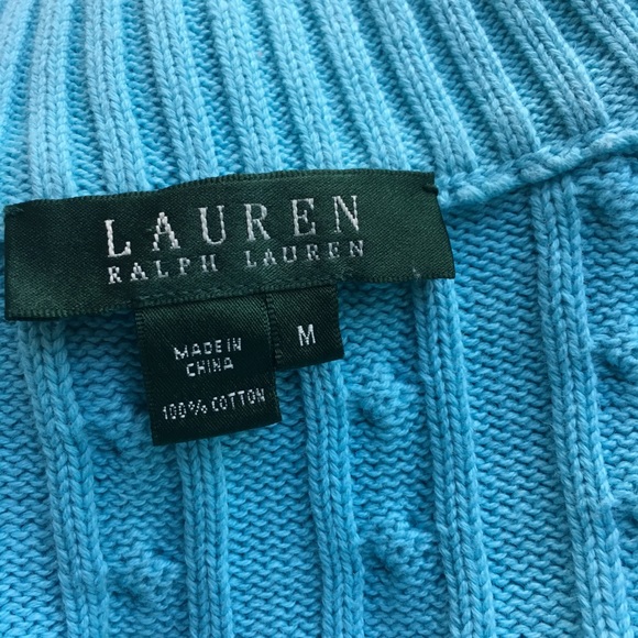 Lauren Ralph Lauren cable knit, gold zip cardigan - Picture 7 of 10